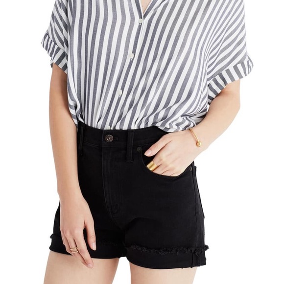 MADEWELL high rise denim cut off jeans - Picture 5 of 6